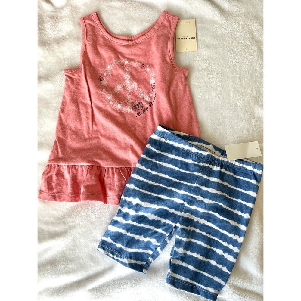 NWT Lucky Brand Pink Tank Top with Ruffle Hem 4T